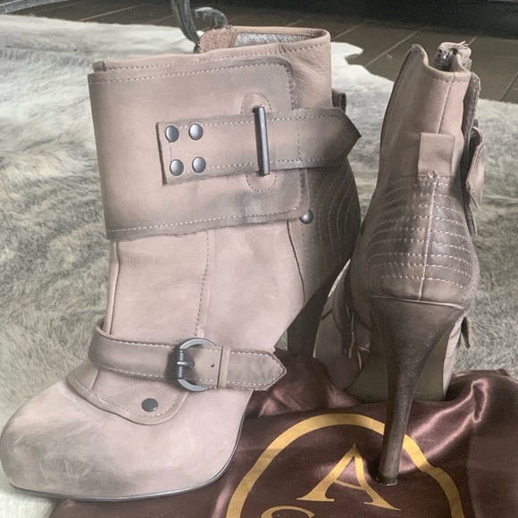 ASH egotist hi-heeled combat boots. Grey and dark grey variations. size 7 1/2. - Picture 1 of 10